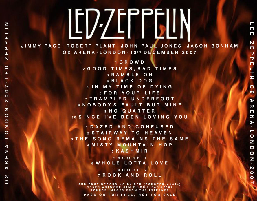 led zeppelin o2 per