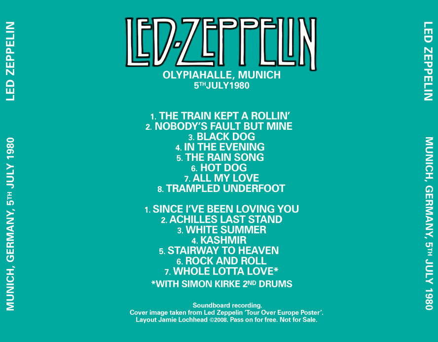 led zeppelin munich 1980
